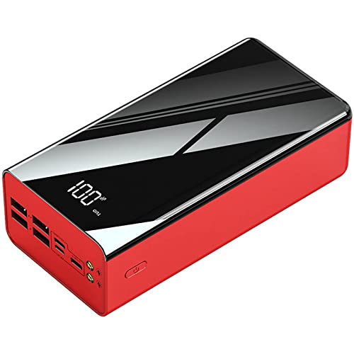 AMAZOM Power Bank 80000Mah Tragbares Ladegerät, Tragbares Akkuladegerät Mit LCD-Digitalanzeige, 3 Eingängen Und 4 USB-Ausgängen Mit 2 Externen Taschenlampen-Akkus Cover