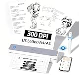 iDPRT Portable Thermal Printer A4 Wireless Printer for Travel 300dpi, Bluetooth Inkless Printers for Home Use, Office & School,White