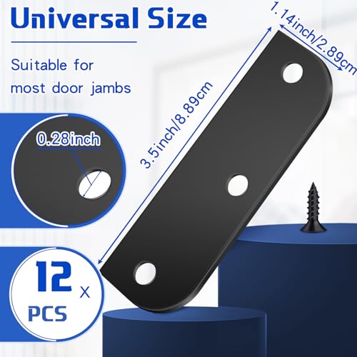 Dunzy 12 Set Black Door Hinge Filler Plates 3.5 inch,with 18 Screws by Dunzy - Used condition - Image 2