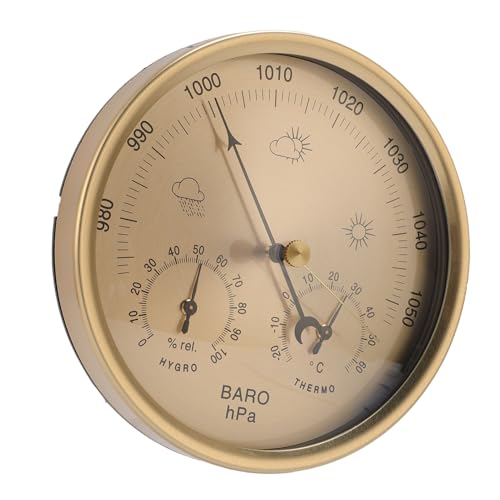 Estación meteorológica 3 en 1 con termómetro barómetro e higrómetro dial de aluminio JTLB 7