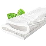 100% Natural Latex Super Soft,Premium Natural Latex Mattress Topper, Organic Cotton Cover No Memory Foam Chemicals, Help Relief Shoulder,1in,90x190cm(35x75in)