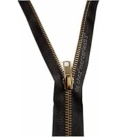 ILC MERCERIE PARADIS Metall-Reißverschluss – Schwarz Oder Farbauswahl, Messingfarben, 50–80 Cm, 3 Cm Breit
