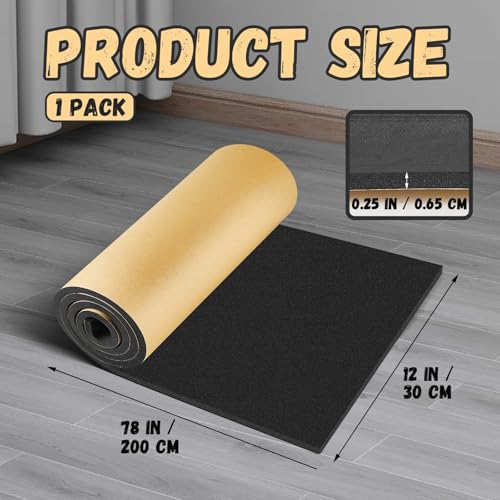 Image of Pangda 1 Piece 78 x 12 x 1 /4 Inch Extra Large Marine Foam Roll Closed Cell Rubber with Adhesive Insulation Sheets Lightweight Single Sided Tape Water Weather Resistant for Craft