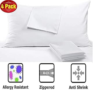 Anti Allergy 4 Pack Pillow Protectors Queen 20 x 30" High 450 Thread