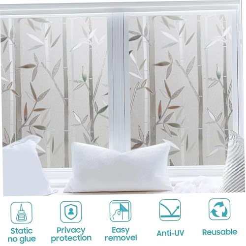 Película decorativa para ventana con patrón bamboo 79x12 in miniatura 5