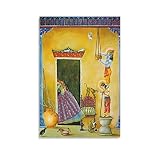 Krishna And Friends Stealing Butter Hindouisme Poster indien Dieux religieux Culture Artworks Toile esthétique pour chambre Décoration murale moderne 30 x 45 cm