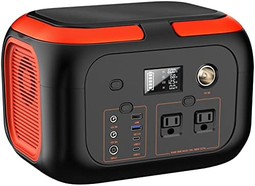 SinKeu Portable Power Station G600, 296Wh 600W Backup Lithium Battery Pack Bank, 110V Pure Sine Wave AC Outlet Solar Generator for Camping Emergency RV Outdoor (Solar Panel Not Included)