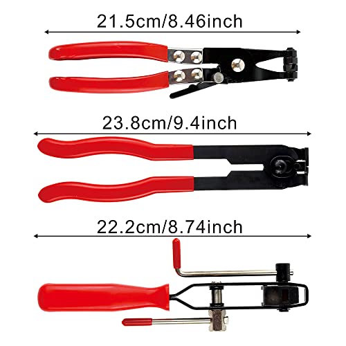 3 Pack Auto Cv Joint Boot Clamp Plier Tool Set, Hose Clamp Pliers, Cv Boot Clamp Pliers Tool Cv Joint Car Clamp Banding Tool, Boot Crimp Pliers And Hose Clamp Pliers Snap Type Car(Red) #TOP1