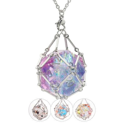 PJOY DND D20 Dice Necklace with D20 Dice Sharp Edge Compatible with Dungeons and Dragons DND Necklace Gamers Gifts
