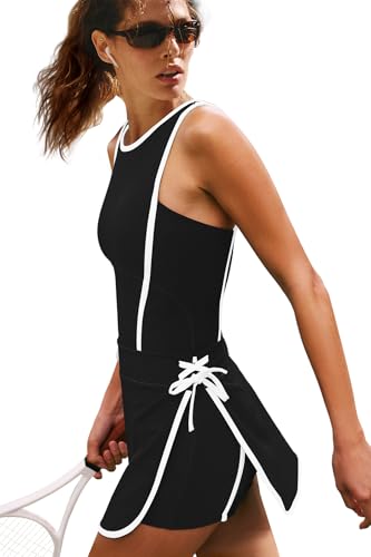 Yanekop Womens Tennis Dress with Built in Shorts Athletic Dresses Golf Outfits Exercise Workout Dress Activewear3