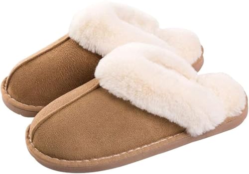 Zapatillas de Estar por Hombre/Mujer Fluff Pantuflas casa Invierno Antideslizantes Cálido Slippers Confortables Zapatos Interior/al Aire Libre
