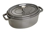 STAUB Gusseisen Bräter/Cocotte, Oval 29 cm, 4,25 L, Graphitgrau, Graphit-Grau