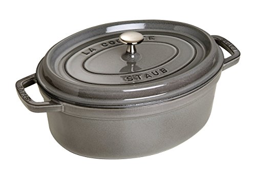 STAUB Gusseisen Bräter/Cocotte, Oval 29 cm, 4,25 L, Graphitgrau
