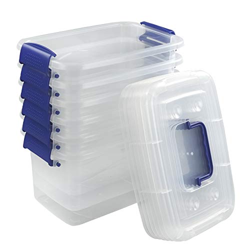 Nesmilers Small Plastic Storage Box With Lid, Clear Storage Box, Set Of 6 #TOP30