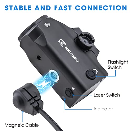 Mccc Pistol Laser Flashlight Combo + Owb Holster Kit, Magnetic Rechargeable Tactical Flashlight Accessories(Green Laser) #TOP3