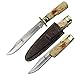 Bone Collector 12.5" The Cobra Retractable Extender Hunting Bowie Knife with Authentic Bone Handle and Leather Sheath