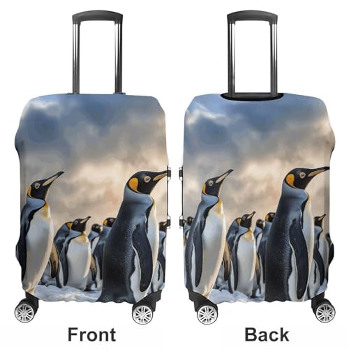 Sea Penguin Elastic Luggage Cover Suitcase Protector for 19-32 Inch Suitcases | Universal Stretchable Travel Bag Cover | Anti-Scratch, Washable with Zipper Closure S3