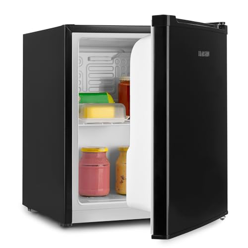 Klarstein Scooby Mini-Kühlschrank, EcoExcellence System, 40 L Fassungsvermögen, Temperaturregler, herausnehmbarer Regaleinschub, Flaschenfach bis 2 Liter, 41 dB, schwarz