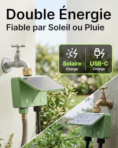 EZAIoT Programmateur Arrosage WiFi 2 Voies Solaire – vue 4