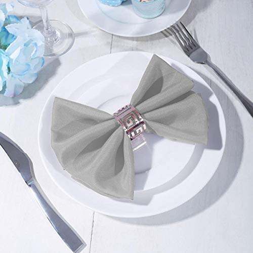 Cloth Napkins Set Of 12 -100 % Cotton Dinner Napkins (14 Inch X 14 Inch)- Use In Wedding ,Parties,Gift- Light Grey Solid #TOP5