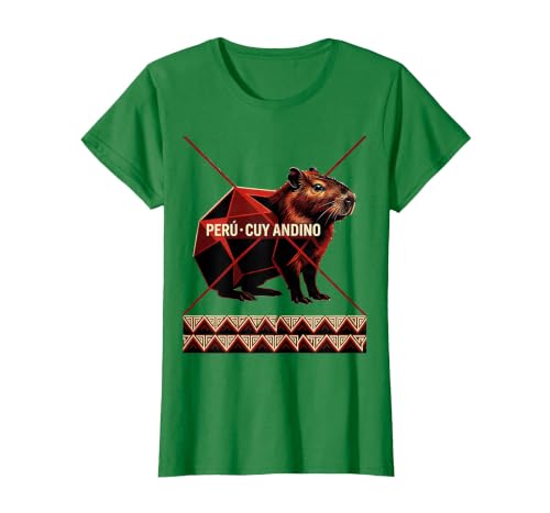 Perú · Cuy Andino Geometric Peruvian Heritage National Pride T-Shirt, Women, Kelly Green, X-Large