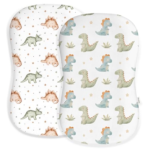 Woodiville Baby Lounger Cover for Boys and Girls, Soft Breathable Polyester Cover, Fits Most Lounger Pillows, Cute Patterns, Durable and Machine Washable (Tiny Dinos, Envelope)