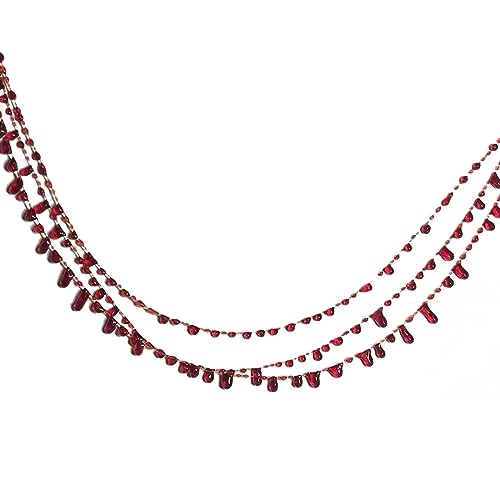 Misright Sparkling Red Blood Chokers Necklaces Crystal Irregular Blood Necklace Dripping Blood Chokers Wedding Jewelry for Women