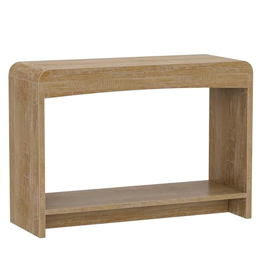 Homiflex Farmhouse Entryway Table, 43.7" Console Tables for Entryway with Open Shelf, Sofa Table Behind Couch, Wooden Entry Table with Storage for Entrance, Living Room, Hallway, Natural