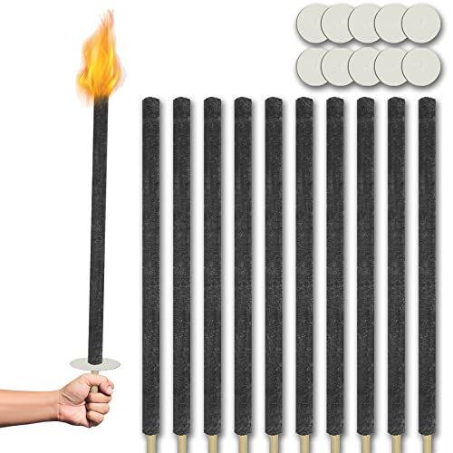 Froadp 72 cm Antorchas de Cera, 100 min de Quemado, Linterna Portátil con Mango Extra Largo y Protección para las Manos, Kit de 25 Piezas para Jardín y Senderismo