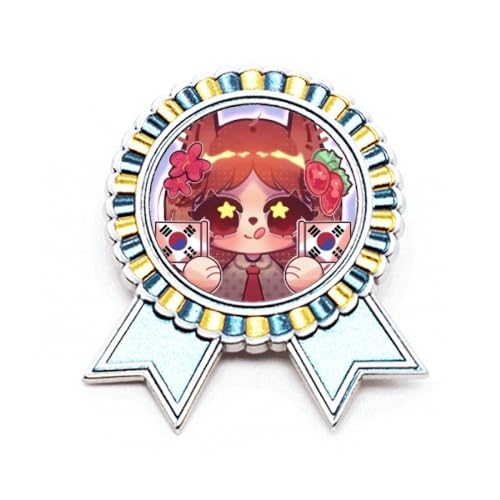 Broche écureuil en métal de haute qualité avec élégant drapeau coréen et fleur d'hibiscus M