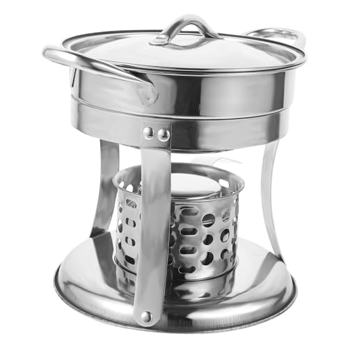 Milisten Olla Inoxidable con Doble Asa y Estufa Contenedor para Hot Pot para Cocina y Casa