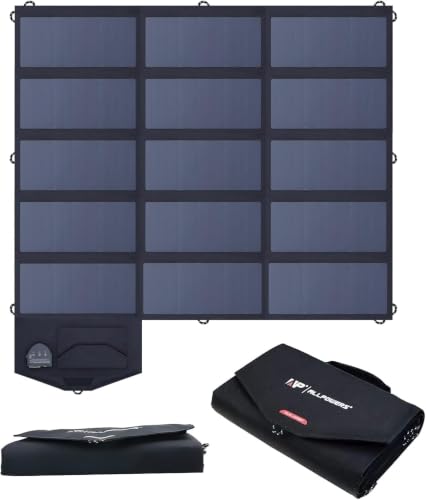 Image of ALLPOWERS Solar Charger 100W Solar Panel | Foldable Portable with Dual 5v USB18v DC for Laptop, Tablet, Notebook, 12v Car, Boat, RV Battery, Camping, Hiking, Travel