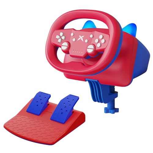 DOYO 270° Wireless Racing Wheel with Pedals, Dual Vibration, for PC, PS3, PS4 & Switch