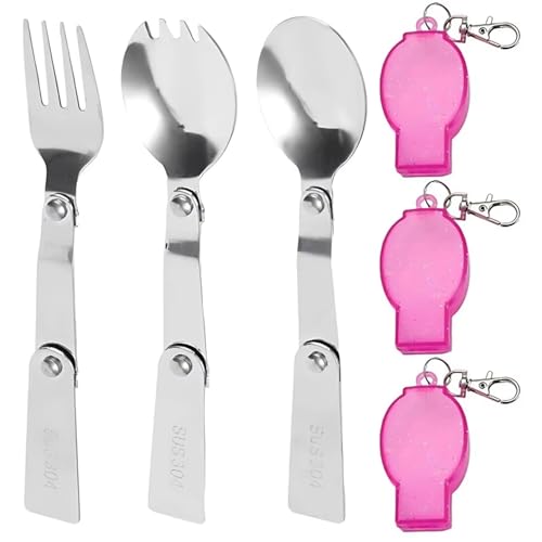 Camping Tableware Set Folding Stainless Steel Utensils for Travelers and for Picnics Backpacking Durability Outdoor Cooking Tool