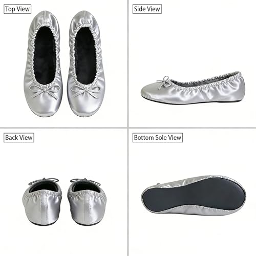 Image of Women's Foldable Ballet Flats - Portable Flat Shoes for Travel and Wedding that Fit in Your Purse
