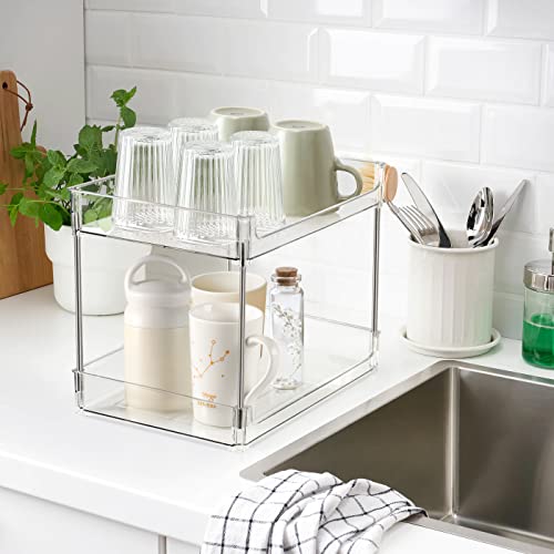 Hudgan 2-Tier Bathroom Counter Organizer, Acrylic Bathroom Organizers, Clear Acrylic Trays For Organizing Countertop #TOP2
