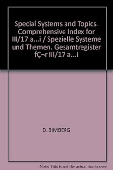 Hardcover Special Systems and Topics. Comprehensive Index for III/17 A...I / Spezielle Systeme Und Themen. Gesamtregister Für III/17 A...I Book
