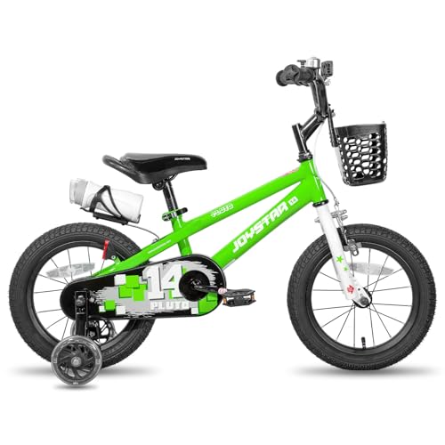 JOYSTAR Pluto Kids Bike Bicicleta infantil de 12' para niños y niñas de 2 a 4 años, bicicletas para niños con ruedas estabilizadoras, verde