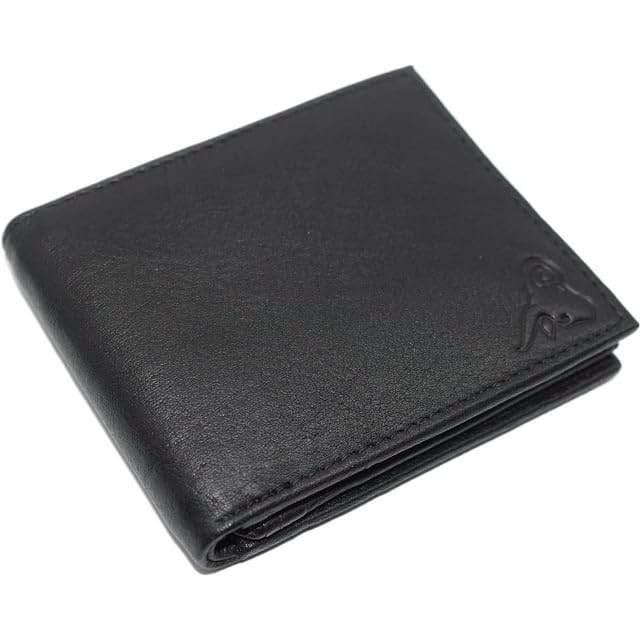 Black Wallet for Men Bifold Wallet Leather Mens Wallet with 4 Credit Card Holder and 2 Pockets and 2 Clear Window Slots Slim Small Wallets for Traveling Wallets, Card Cases and Money Organizers3