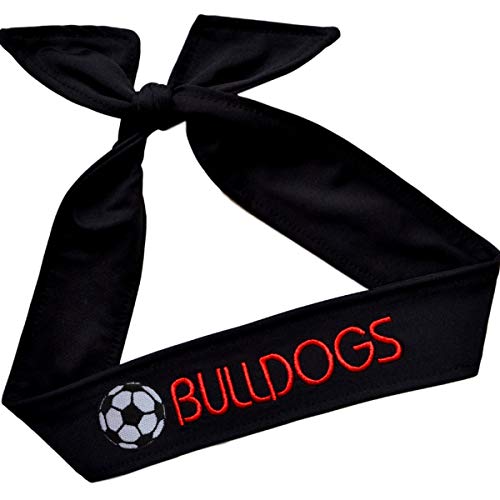 Soccer Headband Moisture Wicking Tie Back Personalized With The Embroidered Name Of Your Choice (Black Tie Back) #TOP6