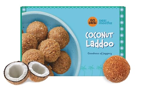 Image of GO DESi Classic Kaju Katli 200 grams & Coconut Laddu, 300 grams Combo