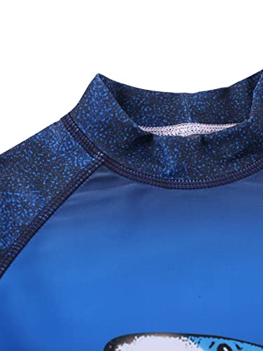 Dilon Boys Bathing Suits Rash Guard Toddler Kids Short Sleeve Shark Two Piece Upf 50+ Sun Protection Swim Shirt And Swimwear Sets (Shark,5-6Y) #TOP2