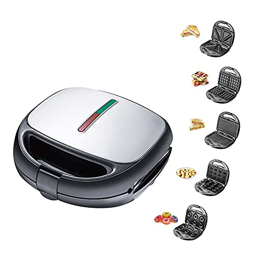 CHICAI Multifunktionale Backmaschine, 5-in-1-Waffelmacher, Brotmacher, Toaster, Sandwichhersteller, Frühstücksmaschine…