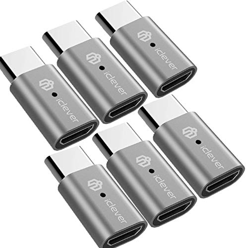 USB C to Micro USB Adapter iClever 6 Pack Type-C to Micro USB Adapter Data Syncing and Charging Converter for Samsung, MacBook, ChromeBook Pixel, Nexus, LG