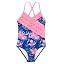 Navy Flowers Pink Ruffles