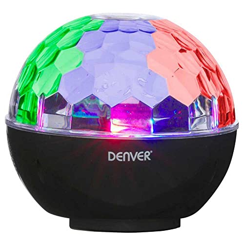 Denver BTL-65 Bluetooth-Lautsprecher mit Disco-Lichteffekten und AUX-Eingang, Schwarz