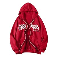 Oversized Sweatjacke Herren - Y2K Style Zip Hoodie Mit Kapuze