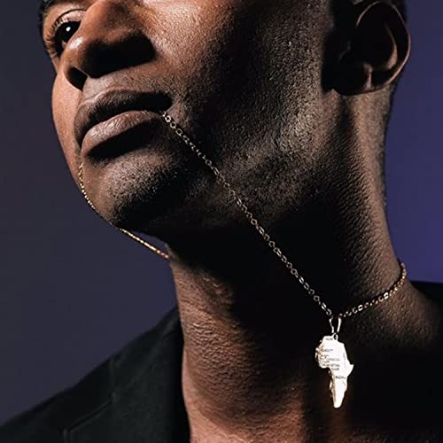 U7 Africa Map Necklace Platinum Plated Link Chain Cool African Pendant Hip Hop Jewelry For Men Women #TOP1