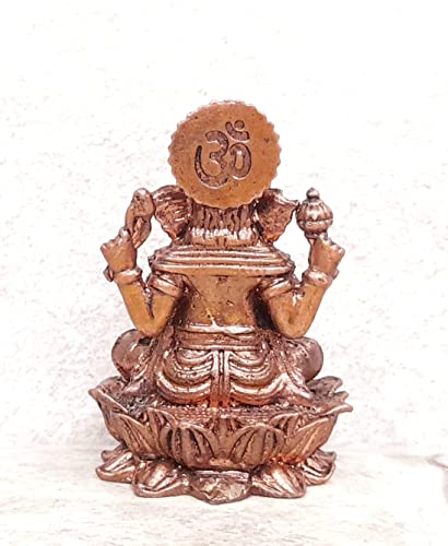 Image of Copper Idols of god Ganesh, 2.2 inches, 145 Grams, Patina Antique Finish, Pack of 1 Piece