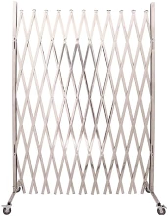 Portable Expandable Metal Safety Barrier Gate with Wheels, Foldable Security Fence for Indoor/Outdoor Use, Adjustable Child Pet Safety Gate, Easy to Set Up